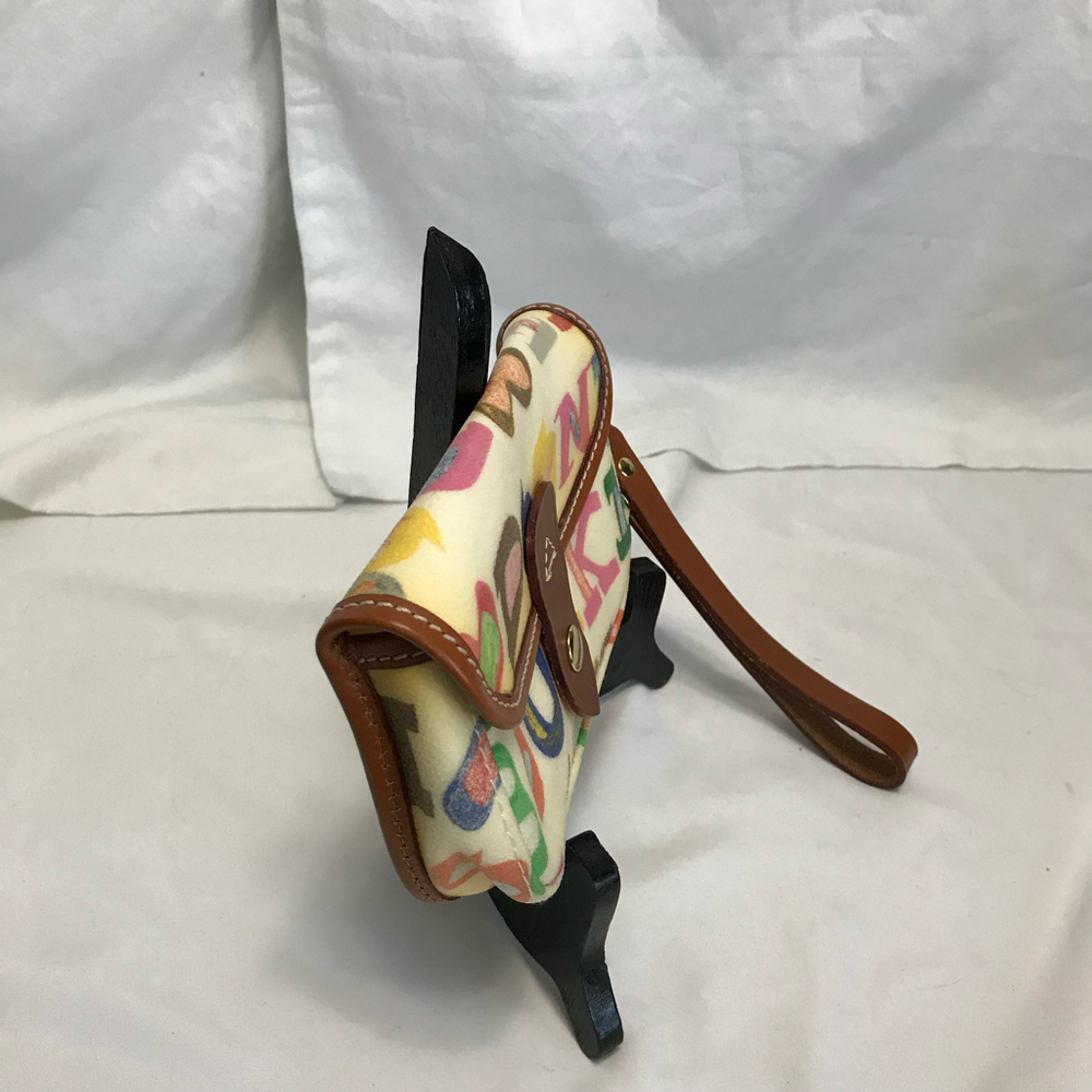 Dooney and Bourke Vintage Graffiti Rainbow Flap Wristlet - Picture 3 of 8